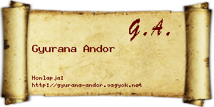 Gyurana Andor névjegykártya