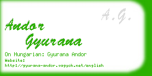 andor gyurana business card
